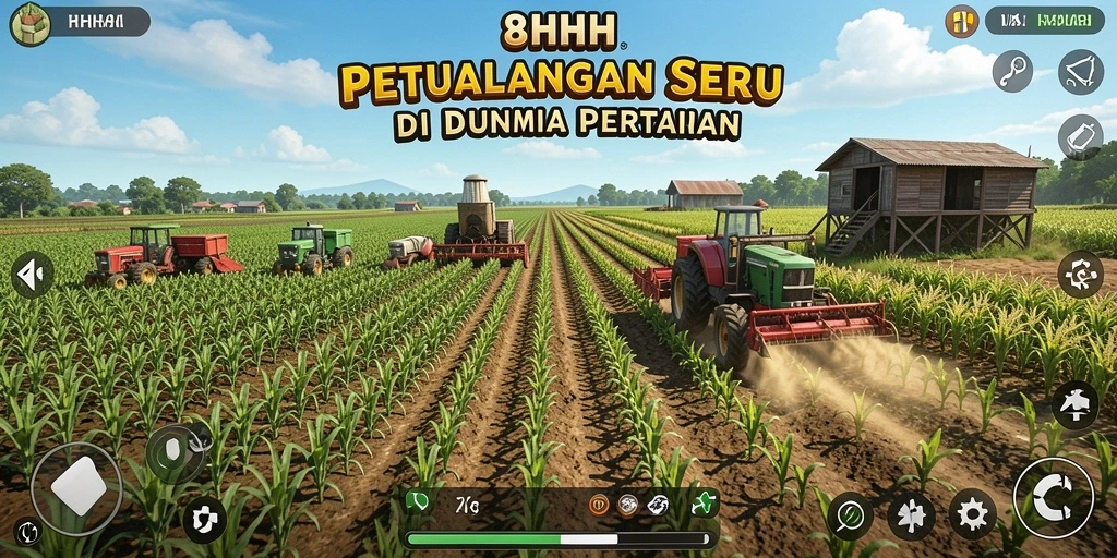 Tampilan gameplay 8HHH menampilkan aktivitas bertani yang seru dan interaktif.