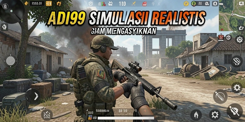 Tampilan gameplay ADI99 yang menampilkan elemen simulasi yang mendetail.