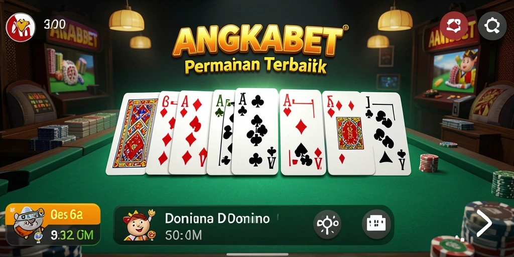 Tangkapan layar ANGKABET menunjukkan gameplay Domino yang seru dan interaktif.