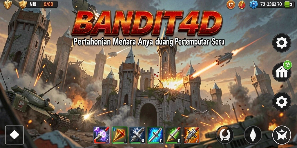 Tampilan gameplay BANDIT4D yang seru dan penuh strategi Tower Defense.
