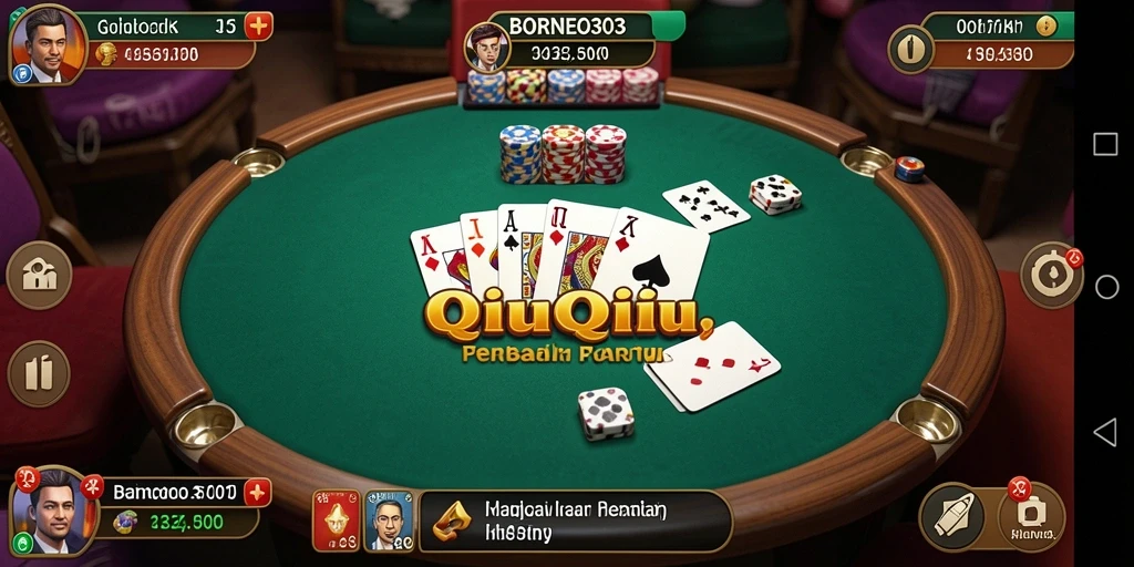 Tampilan gameplay seru dalam permainan QiuQiu.