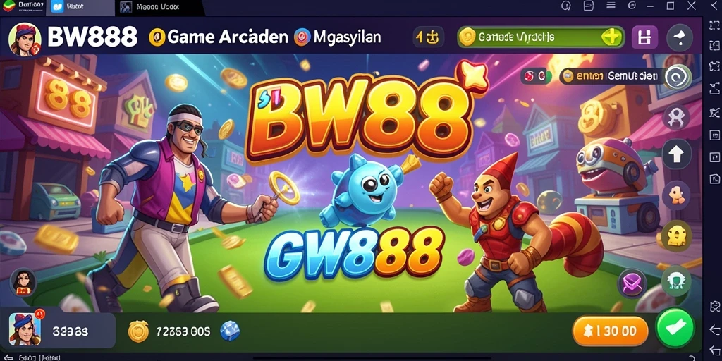 Screenshot utama BW888 menampilkan gameplay seru dan penuh warna.