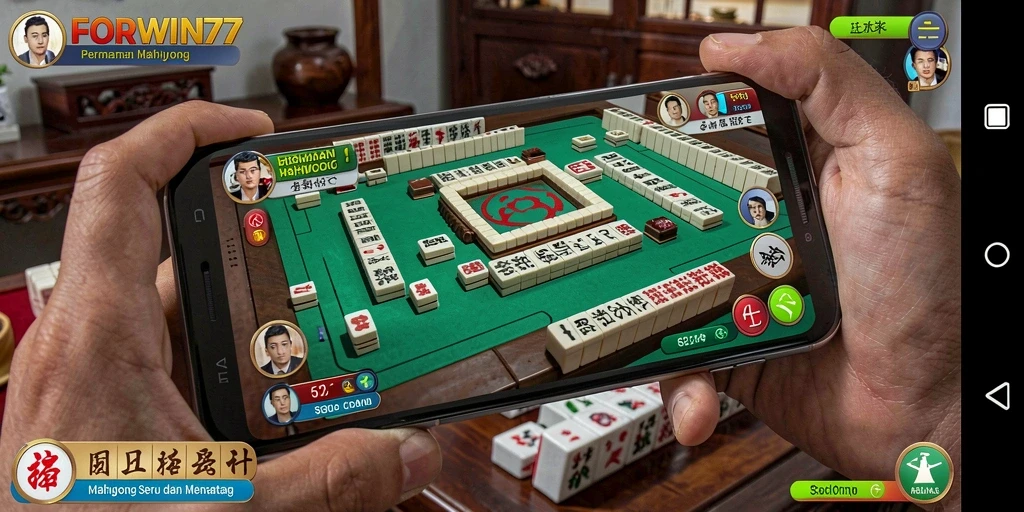Tampilan gameplay FORWIN77 dengan papan Mahjong yang menarik.