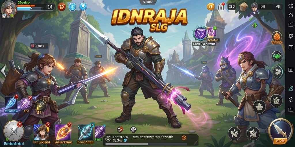 Screenshot gameplay IDNRAJA yang menunjukkan strategi dan pertempuran yang intens.
