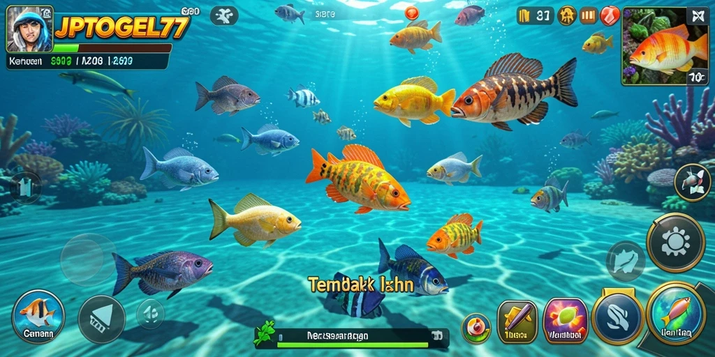 Gameplay seru di JPTOGEL77 saat menembak ikan.
