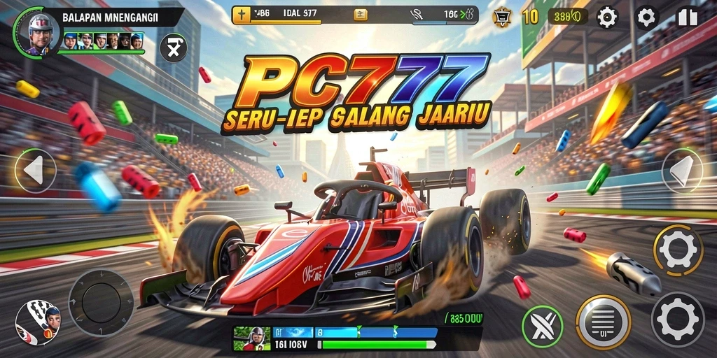 Tampilan gameplay racing yang mendebarkan dari PC777.