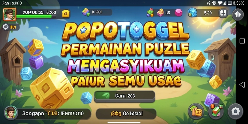 Tampilan gameplay seru dari game Puzzle POPOTOGEL.
