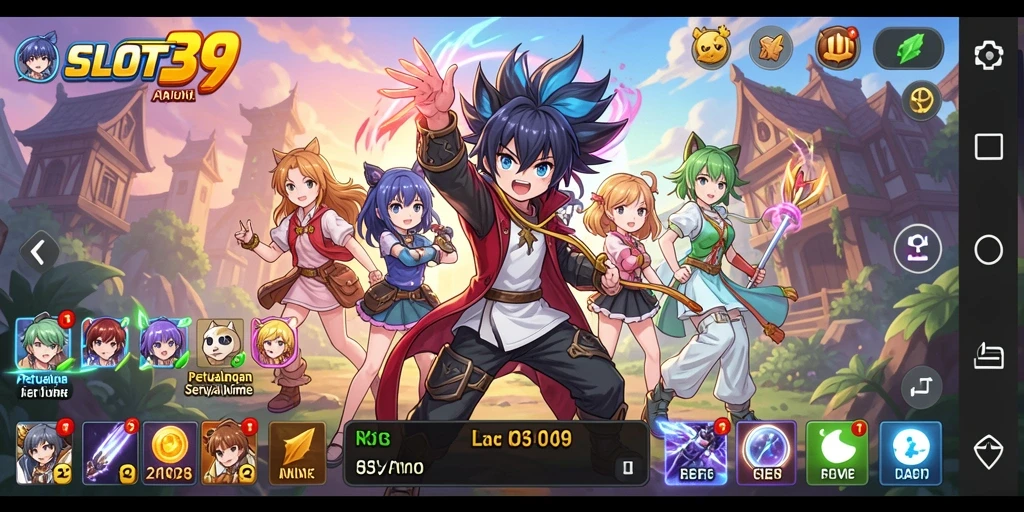 Screenshot menunjukkan karakter Anime yang sedang beraksi dalam permainan.