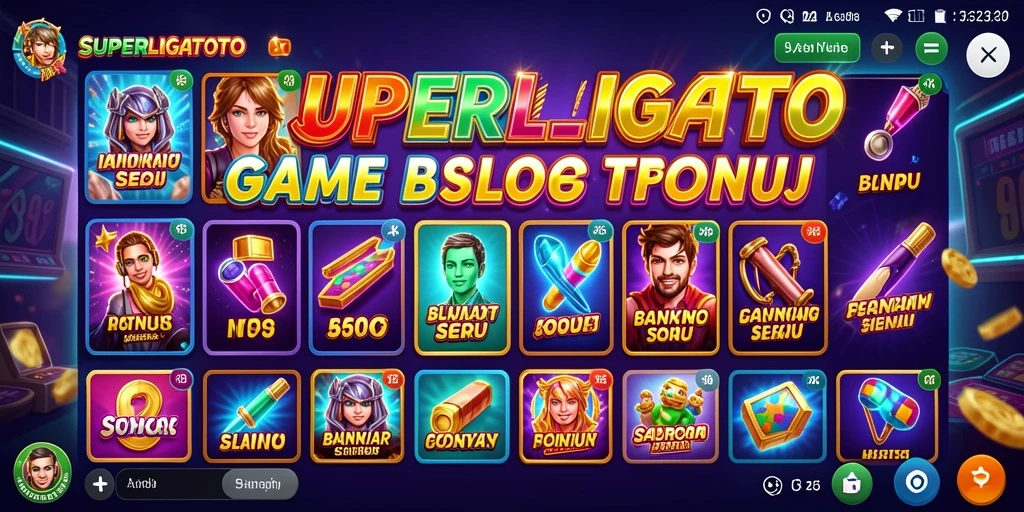 Screenshot gameplay SUPERLIGATOTO menampilkan fitur slot yang menarik.