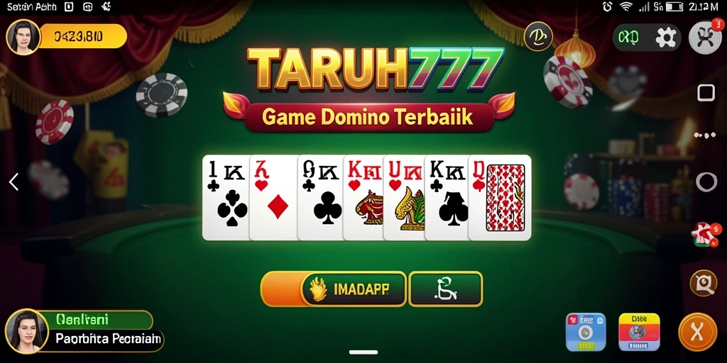 Tampilan gameplay seru dalam TARUH777 yang menampilkan seru permainan Domino.