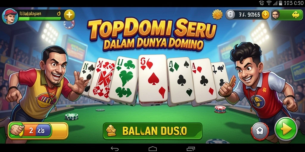 Tampilan gameplay seru di TOPDOMINO dengan balapan yang menegangkan.