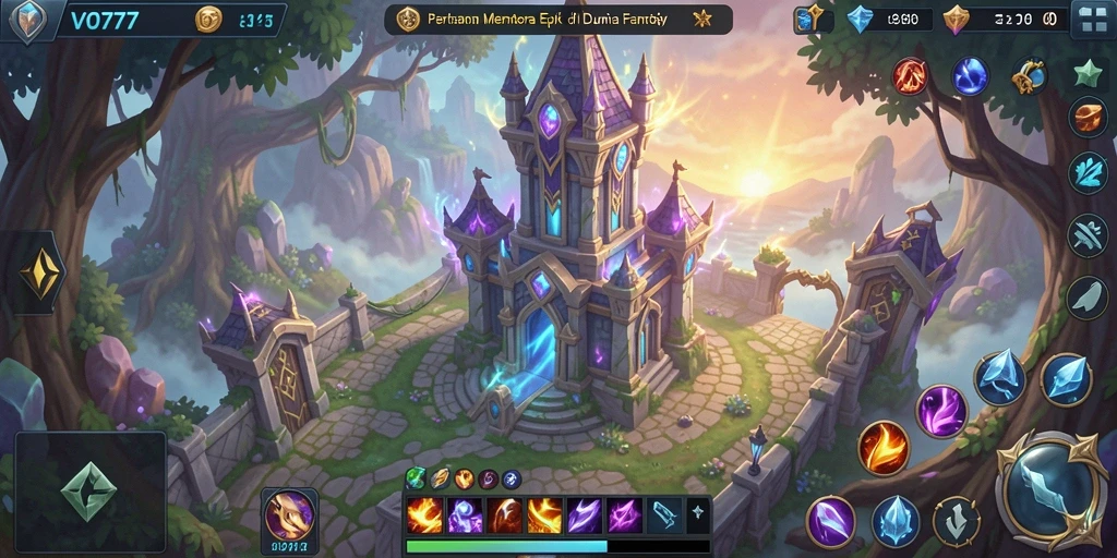 Screenshot VO777 menampilkan aksi pertahanan menara yang mendebarkan.