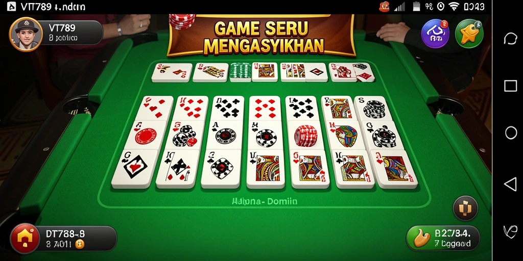 Tampilan gameplay seru dalam VT789 saat bermain Domino.